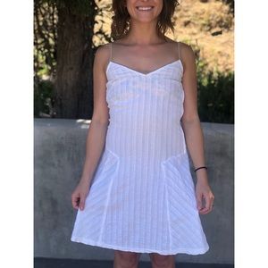 Women’s Small White Summer Dress w/ Gold Trim